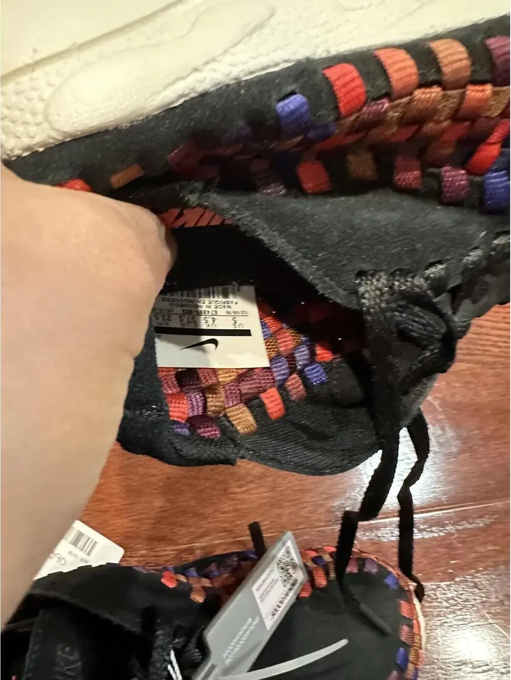 Size 5 Nike Air Footscape Woven Black Rainbow